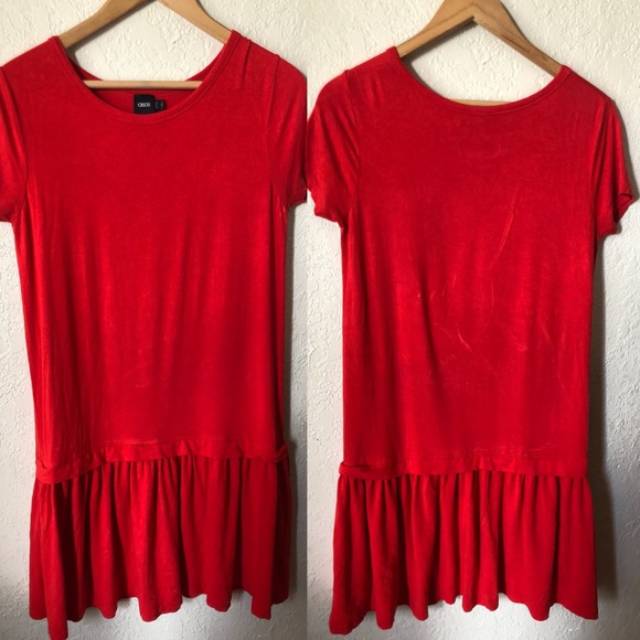 ASOS Red Cotton Blend Midi Accordion Hem, 4 - Picture 2 of 4